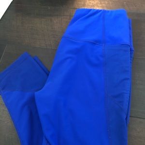 90 degree by reflex bright blue sheer Capri leggin